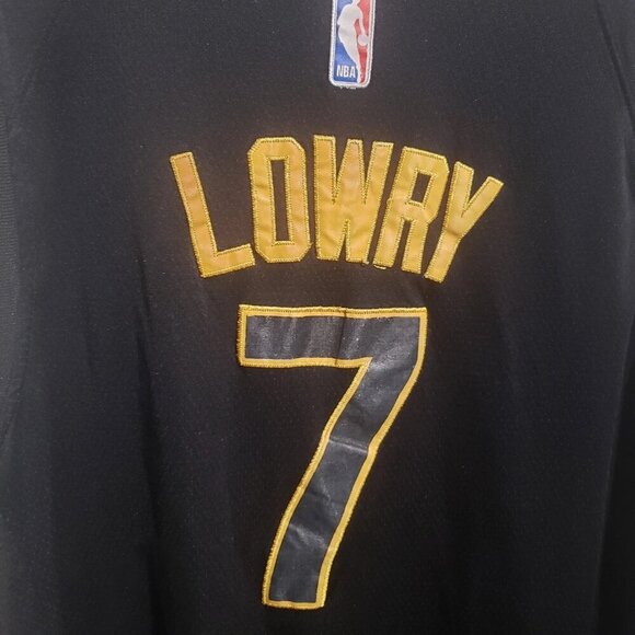 Nike Swingman Toronto Raptors Kyle Lowry #7 Jersey Size 54 North Black/Gold - Picture 4 of 6